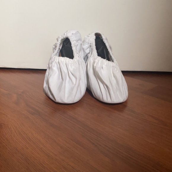 MMM Black Pebble Leather 3" Open Toe Heels - Picture 2 of 7